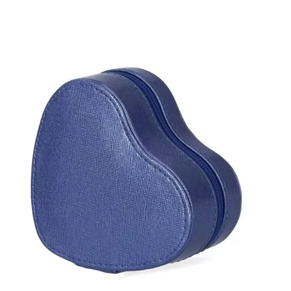 Stella & Max Heart Shaped Compact Jewelry Travel Box in Blue, New w/Tag - Picture 1 of 9